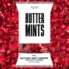 Candy Envy - Red Wrapped Buttermints - 13 oz. Bag - 100 Individually Wrapped Red Candy Mints