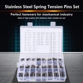 280Pcs M1.5/M2/M2.5/M3/M4/M5/M6/M8 Roll Pin Assortment Set with Storage Case,304 Stainless Steel Slotted Spring Pin Kit