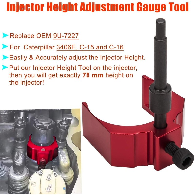 J-42083 Automatic Timing Pin+9U-7227 Injector Height Adjustment Gauge Tool+Engine Barring
