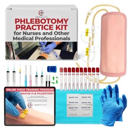Phlebotomy Practice Kit and IV Practice Kit for Nurses and Other Medical Professionals - Practice and Perfect Venipuncture Skills Before Working On Real People.