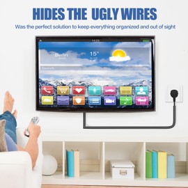 DBHXXMB-HH Cord Hider for Wall, Floor Cord Covers for Wires, Low Profile Self Adhesive Cable Hider, Wire Covers for The Wall and Floor, Cord Covers Wall Mounted Tv, for Offices, Gym, Exhibitions(Black, 10 Feet)