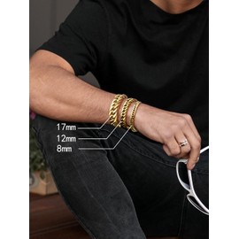 Mens Bikers Bracelets Gold Motorcycle Bike Chain Bracelet Men 9 Inch