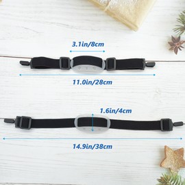 XCSJ Universal Protective Helmet Chin Strap Adjustable Helmet Strap Construction Helmet Strap Chin Protection Removable Chin Strap Helmet Accessories for Lower Jaw Helmets Black Pack of 2