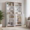 Smart FENDEE 66" Tall White Bookcase with Storage Cabinet, Wooden
