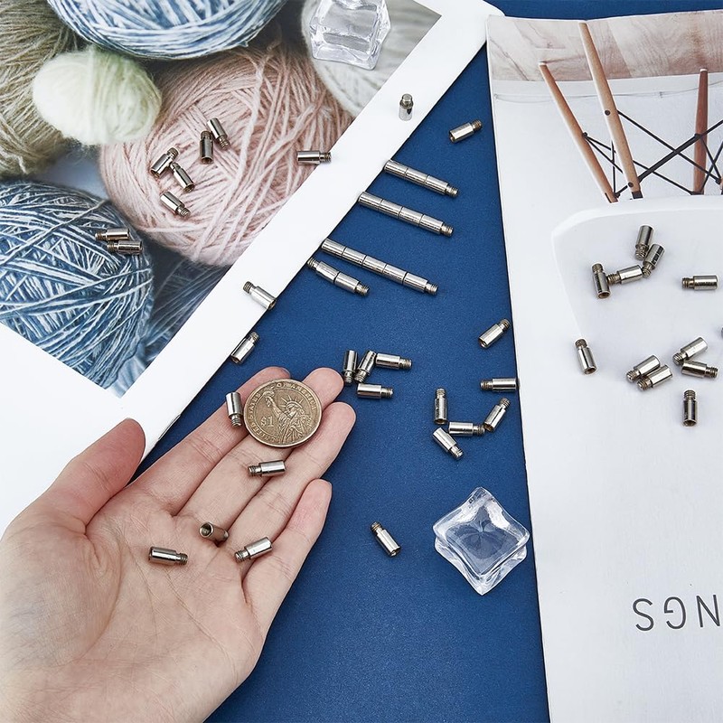 GORGECRAFT 54Pcs 12x5mm Photo Album Extension Screw Posts Scrapbook Extension