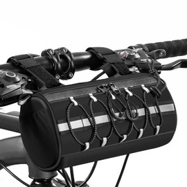 GMAK Bike Handlebar Bag, Bike/Bicycle Front Bags with Reflective Area & Strips, Small Bicycle Handle Bar Bag Cycling Pouch Pack Bike Accessories for Road Mountain Bike Cycling Travel