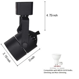 SHILIHE H Type Halogen MR16 GU10 Track Lighting Heads ETL Listed,Black(no Bulb) 4Pack