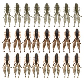 eMagTech 24 Pieces Fishing Soft Bait Crawfish Soft Bait Bionic Replica Bait Artificial Bait Fishing Accessories for Texas Rig