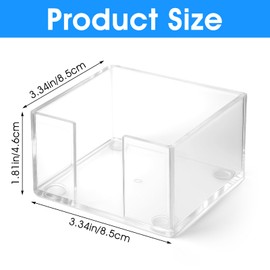 Wanmu Acrylic Sticky Note Holder, 3x3 Crystal Clear Notepad Holder Anti-Slip Post Note Pad Holders Sticky Note Dispenser for Office Desk Home Organizer
