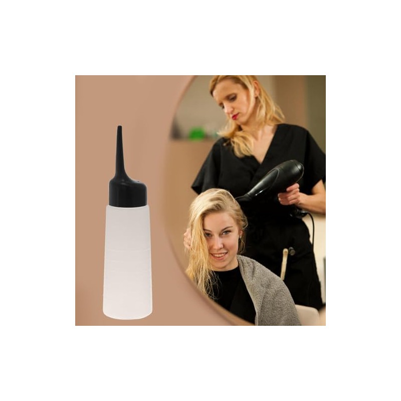 Botella de tinte para el cabello vacía con punta inclinada