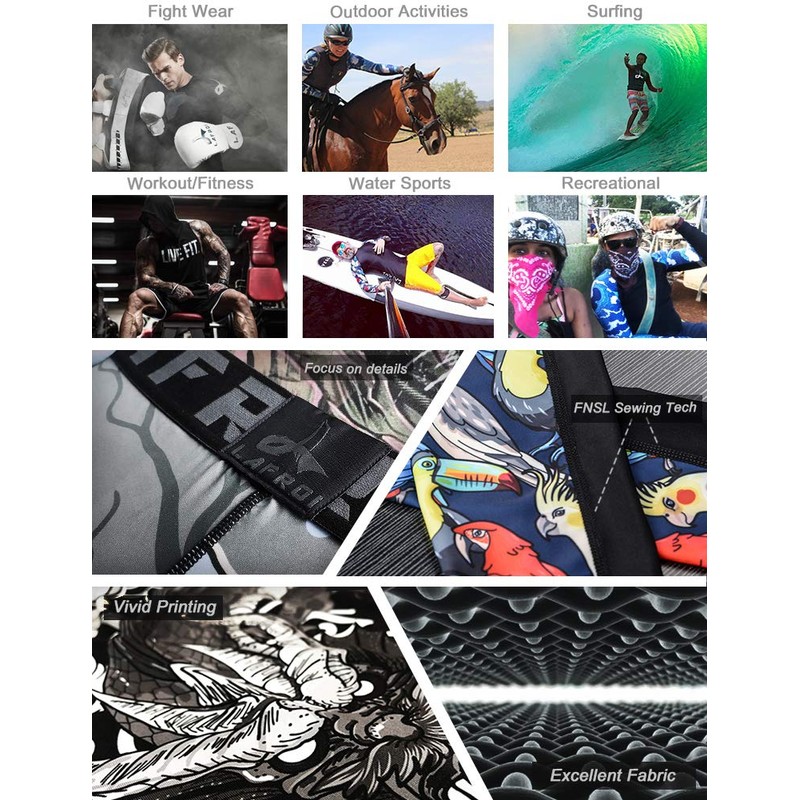 LAFROI Men's 2-Pack Quick Dry Cool Compression Fit Tights Shorts