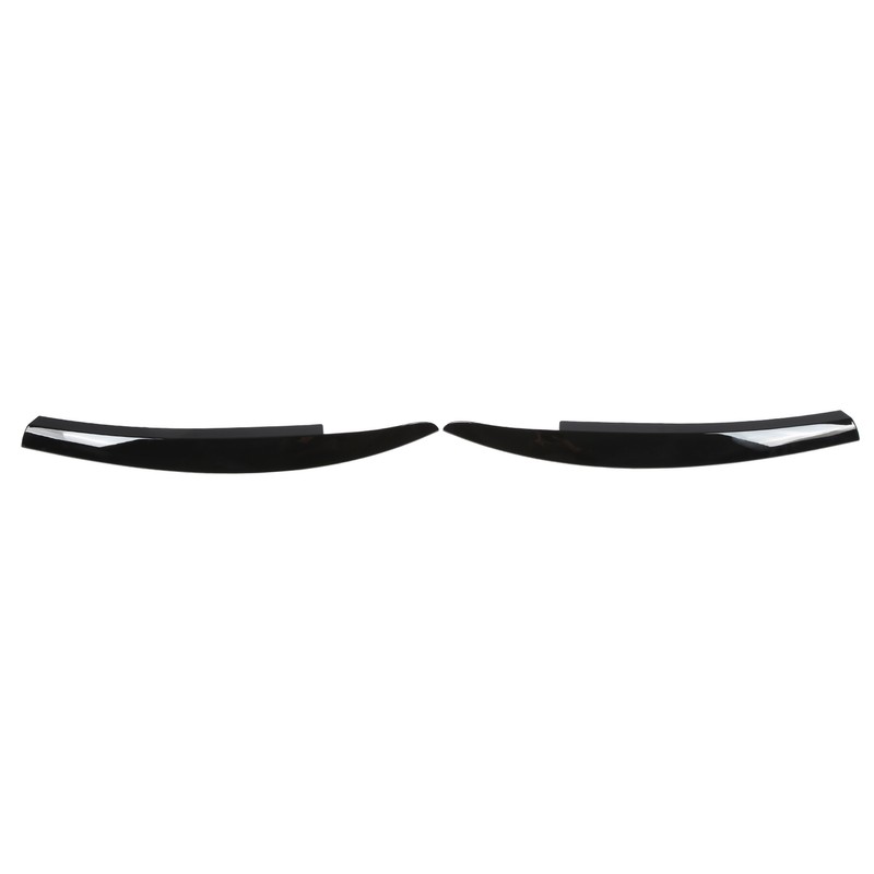 2Pcs/Set Front Headlight Eyebrow Eyelid Strips Cover Trim Glossy Black