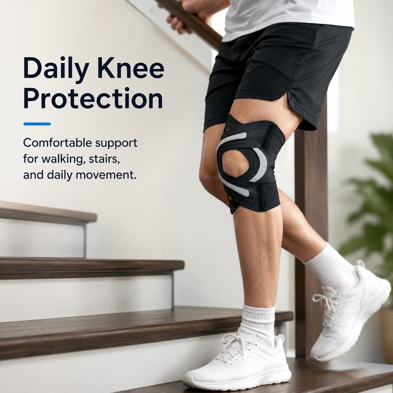Adjustable Knee Brace for Sports Support – Open-Patella Wrap with