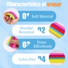 AmoreAngel Crafts 1Big Block Rainbow Pencil Erasers, Large Erasers, Dividable