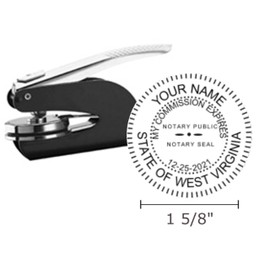 Notary Modern Journal, Self Inking Stamp, Black Pocket Seal Embosser, and Notary Public Desk Sign Bundle | West Virginia