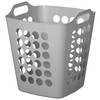 Flexible Plastic Laundry Basket - Square Storage Hamper with Side