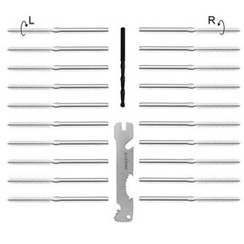 GDDIYing Cable Railing Hardware Kit Left&Right Swage Lag Screws for 1/8" Stair Railing Systems T316 Stainless Steel Deck Railing Marine Grade DIY Wood 20 Pack