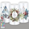 Retisee 3 Pcs Farmhouse Christmas Flameless Candles with Remote Rustic
