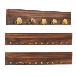 SUPERFINDINGS 3Pcs Wood Coin Holder Wooden Military Challenge Coin Holder Wall-Mounted Coin Rack Display Shelf with About 27 Coins Army Coin Stand