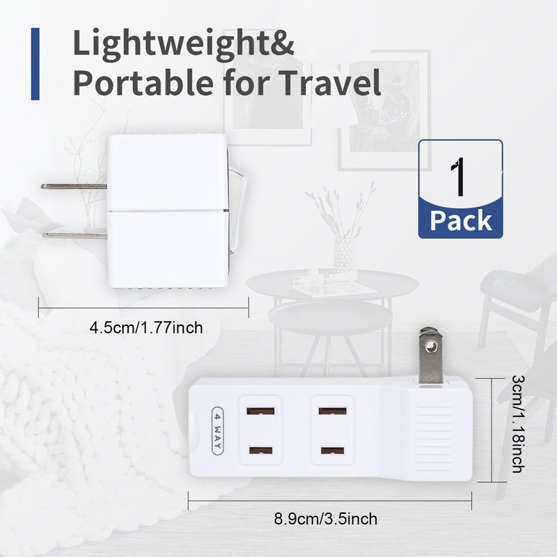 SYCON 4 Outlet Wall Adapter with A Power Switch and