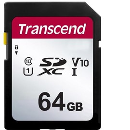 Transcend 64GB Secure Digital SDXC UHS-I Memory Card, Compatible with Nikon Coolpix S3700 Digital Camera, Class 10, U1, 100MB/s, 300 Series