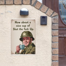 Sarcastic Coffee Tin Sign 8X12IN Edgy Metal Wall Art for Office Break Room, Bar & Millennial Apartment Decor