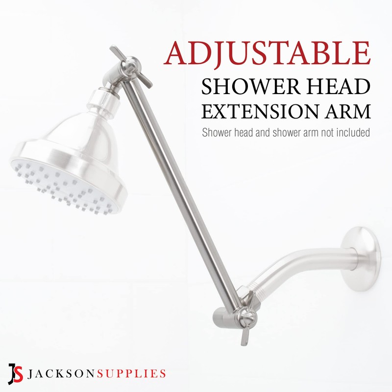 Shower Head Extension Arm by JS Jackson Supplies, Adjustable 10