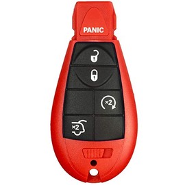 1 New Red Keyless Entry 5 Buttons Remote Start Car Key Fob Fobik IYZ-C01C M3N5WY783X For Grand Cherokee and Commander