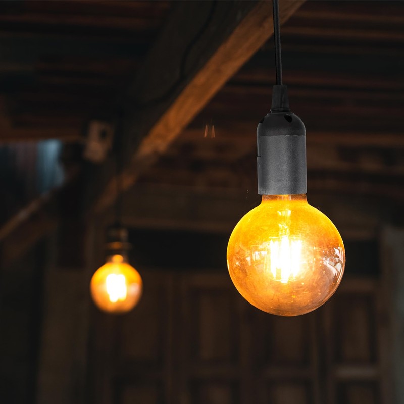 Jimosoon Hanging Light Bulb Socket with Cord - 10Ft Plug
