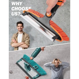 JOYTUTUS 41.5IN Extendable Snow Brush and Ice Scraper, 270°Pivoting Snow Scraper Brush for Car Windshield, Telescoping Ice Scraper, Foam Grip, Heavy Duty Snow Remover for Cars, Trucks, SUV (Orange)