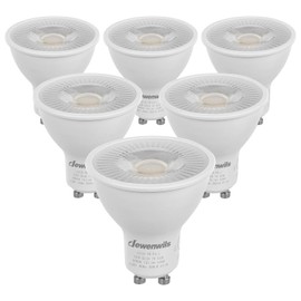 DEWENWILS 6-Pack GU10 LED Light Bulb, Dimmable 5000K Daylight GU10 Bulb Replacement for Track Lighting, 7W(50W Equivalent) LED Bulbs for Living Room, Kitchen Range Hood, Bathroom, 500LM