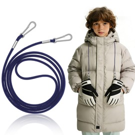 VILLCASE Anti-Lost Glove Strap for Kids 47.63In Nylon Winter Mitten Holder Rope with Clips Adjustable Glove Lanyard for Boys and Girls