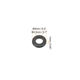PATIKIL M2.5 Nylon Flat Washers 150pcs 2.5mm ID 5mm OD 1mm Thickness Sealing Spacer Gasket Ring Faucet Pipe Water Hose Fastener Bolts Black