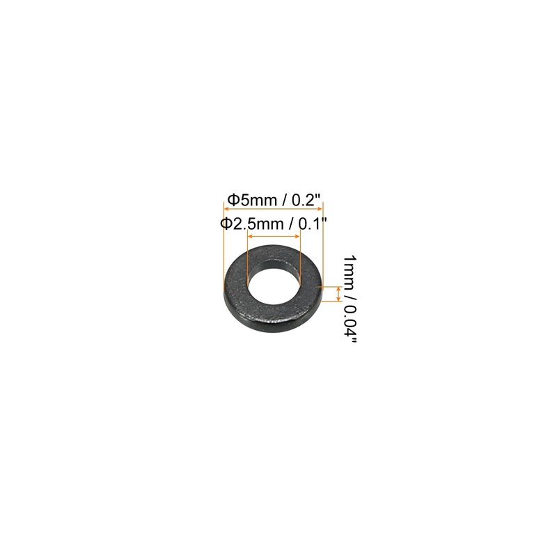 PATIKIL M2.5 Nylon Flat Washers 150pcs 2.5mm ID 5mm OD