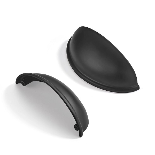 Cabdm 2 Pack 3-1/2" Drawer Pulls Matte Black Cabinet Cup