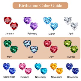 SMILEST Heart Birthstone Stud Earrings for Women, 925 Sterling Silver Dainty Heart Lab-Created Alexandrite June Birthstone Stud Earrings for Women June Earrings for Her Mom Wife Friend Grandma