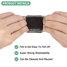 M METERXITY 16-Pack Chair Leg Floor Protectors, Fit 1.2-1.8" Silicone Pads with Felt Square Pads Furniture Leg Covers for Chair/Table in Hardwood Floors/Tile Floors Clear Silicone Cups [Black]