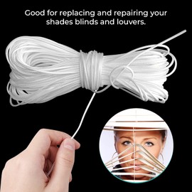 Trimming Shop 2mm Wide White Nylon Braided Cord for Gear Making, DIY Accessories, Gardening Plant and Crafts, Aluminium Blind Shade, 5 Metres
