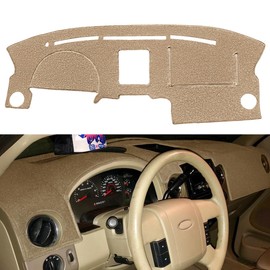 Yiz Dash Cover Mat Custom Fit for Ford F150 Pickup Truck 2004 2005 2006 2007 2008 / Lincoln Mark LT, Dashboard Cover Pad Carpet Protector J58 (Beige)