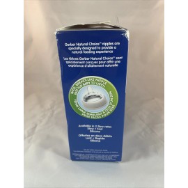 NUK Gerber Natural Choice 3pk Wide Neck Bottle Fast Flow Nipple 9 Ounce NIB