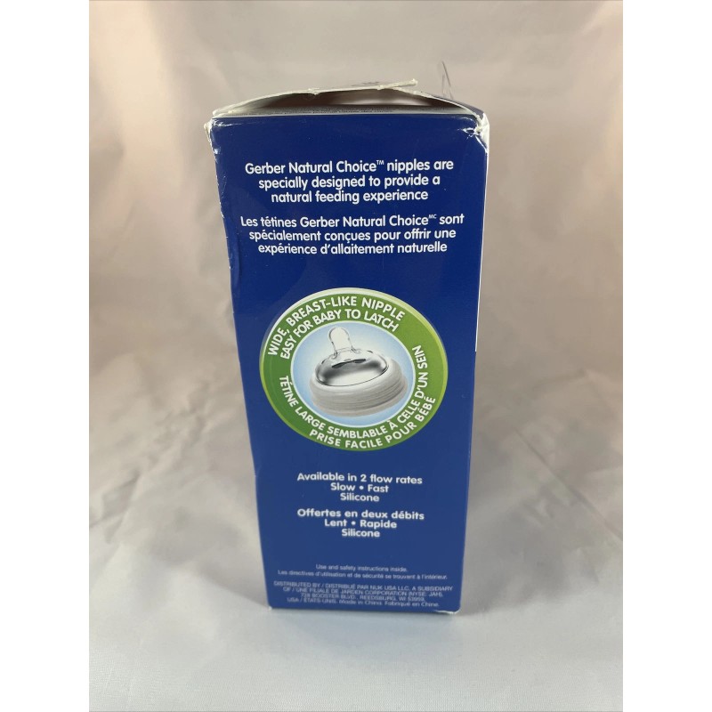 NUK Gerber Natural Choice 3pk Wide Neck Bottle Fast Flow