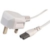 Pro Elec PEL00420 2m UK Plug to IEC C7 Fig 8 Power Cable - White