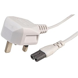 Pro Elec PEL00420 2m UK Plug to IEC C7 Fig 8 Power Cable - White