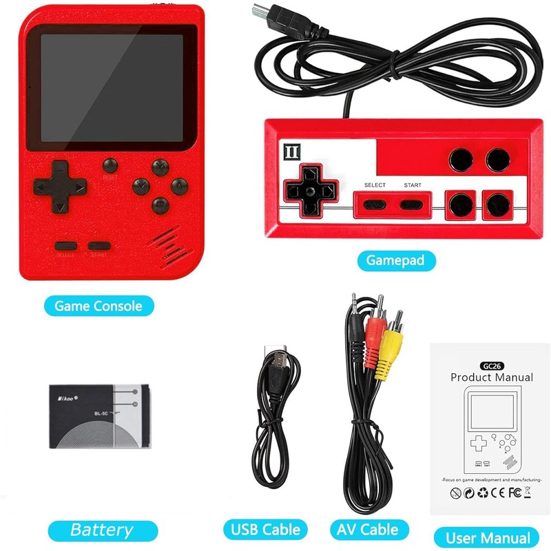 Retro Handheld Game Console with 500 Classical FC Games-3.0 Inches