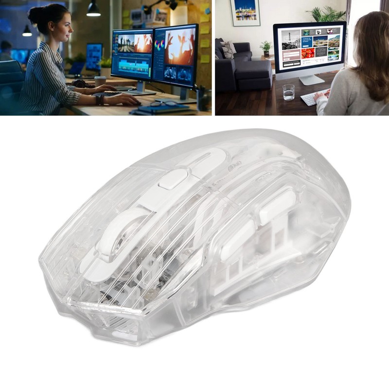 Gaming Mouse 2.4G Wireless Bluetooth Wired USB Transparent 3 Mode