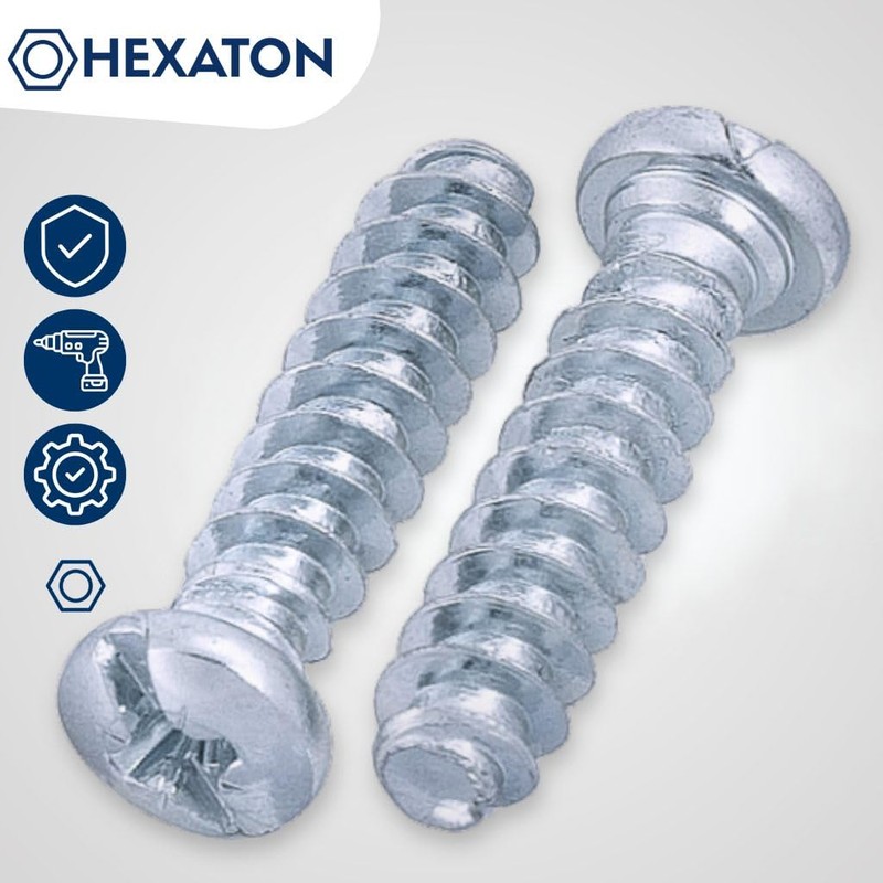 HEXATON Euro Screws with Round Head - 6.3 x 30