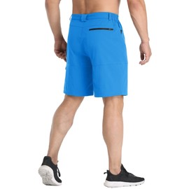 MAGCOMSEN Pantalones cortos tácticos para hombre con 5 bolsillos de secado rápido, protección solar, resistentes a desgarros, Celeste, 34