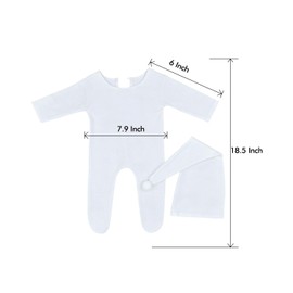 CUTEBBPHOTO Newborn Baby Photography Bodysuits Outfits Boy Girl Infant Photo Crochet Romper Outfit (White2)