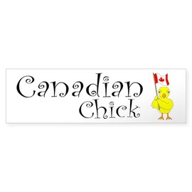 CafePress Canadian Chick Text Sticker (Bumper 10 Pk) 10"x3" Rectangle Bumper Sticker Car Decal (10 Pack)