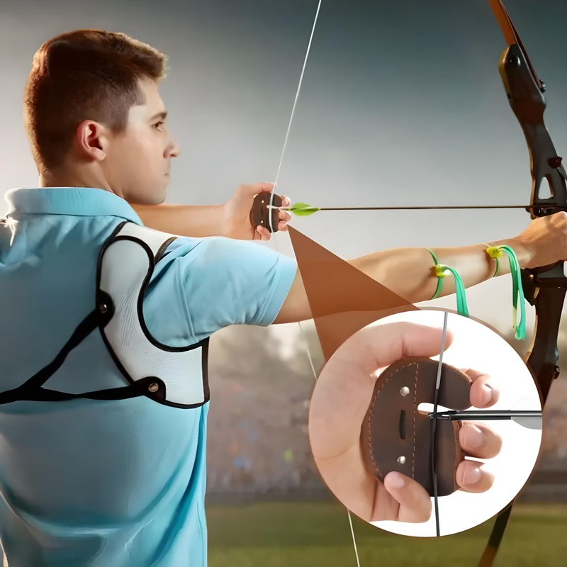 Toprank Leather Archery Finger Tabs - Handmade Finger Guard for